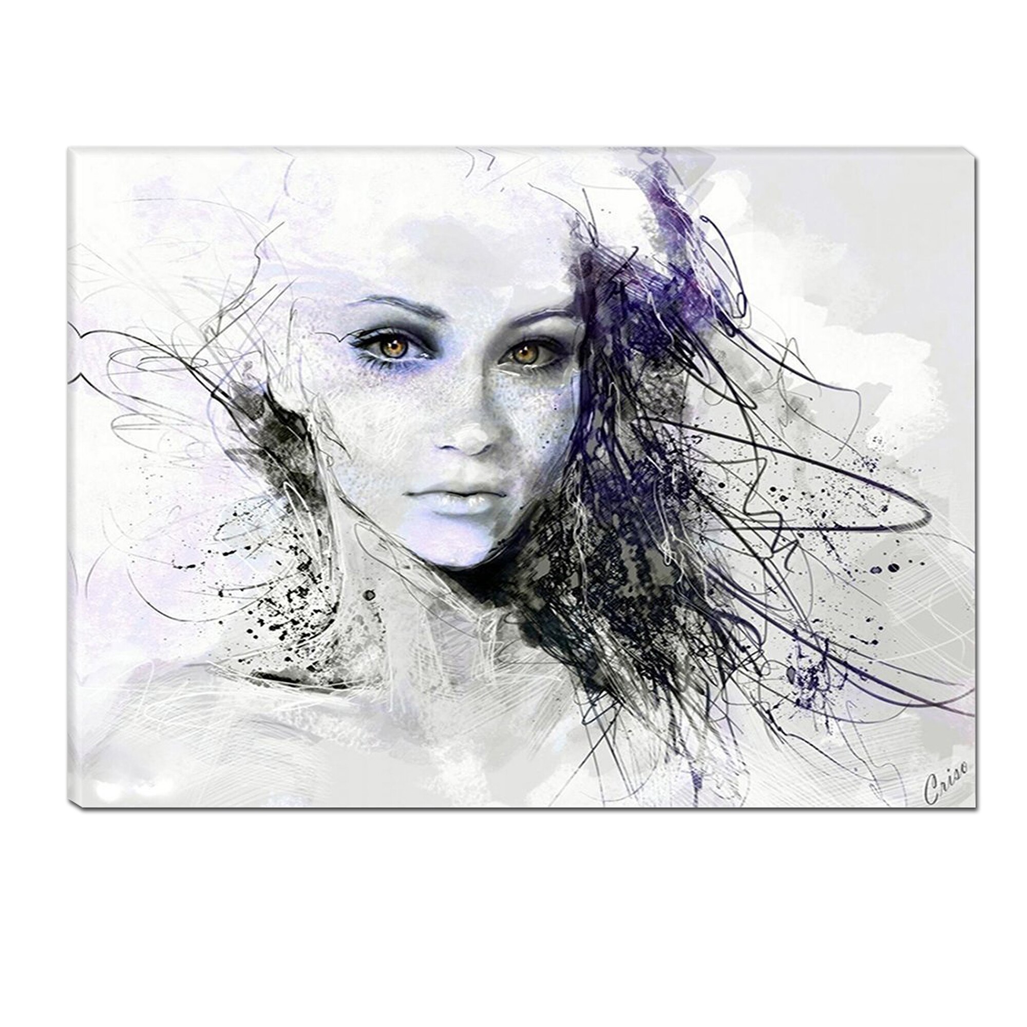 Tablou DualView Startonight Desen Femeie Creion, Abstract, Luminos in intuneric, 70 x 100 cm